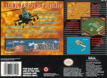 Desert Strike - Return to the Gulf (USA) box cover back